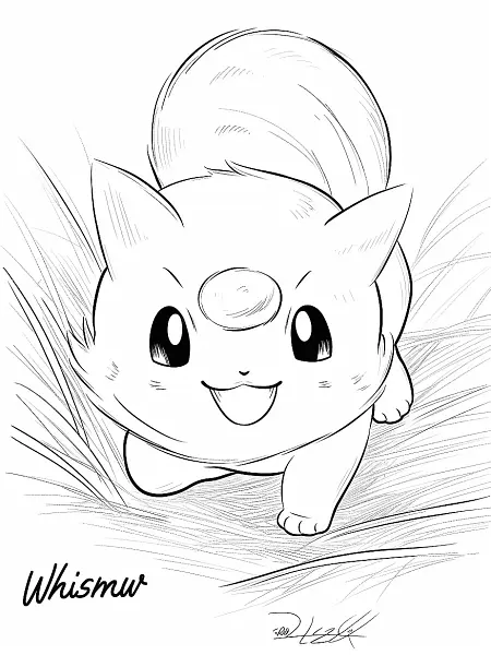 Playful Whismur Pokemon Coloring Page - 1