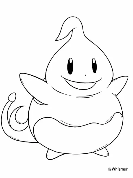 Playful Whismur Pokemon Coloring Page - 3