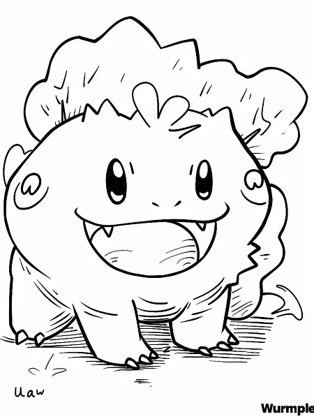 Playful Wurmple Coloring Page - 1