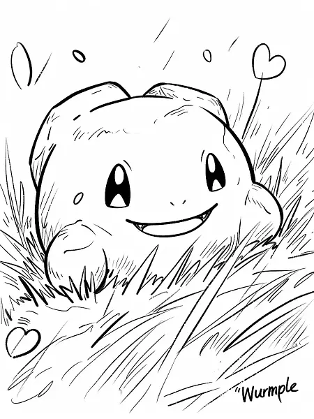 Playful Wurmple Coloring Page - 1