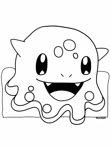 Playful Wurmple Coloring Page - 3