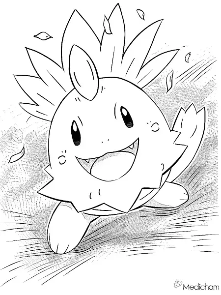 Joyful Medicham Pokemon Coloring Page - 0