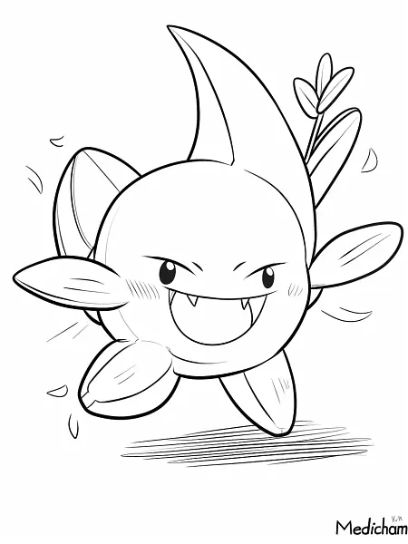 Joyful Medicham Pokemon Coloring Page - 3