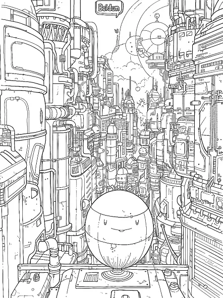 Curious Beldum in a Futuristic Cityscape - 0