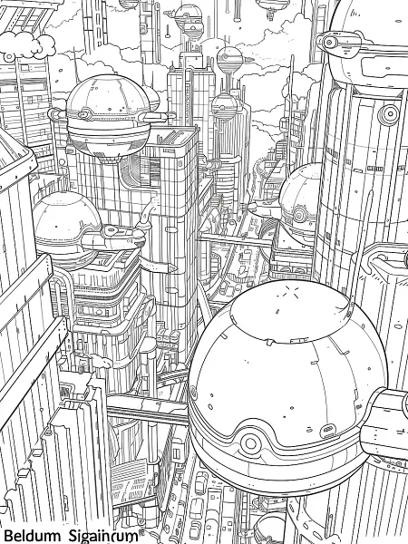 Curious Beldum in a Futuristic Cityscape - 2