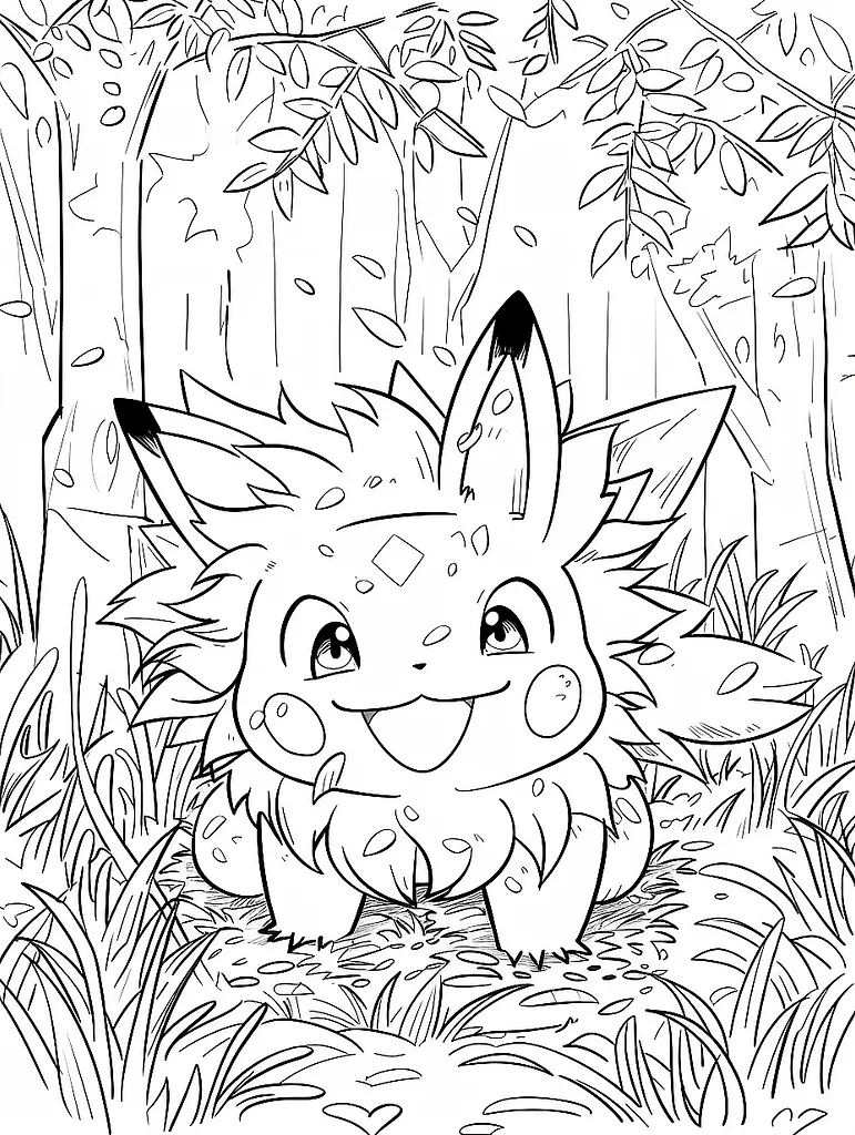 Clodsire Coloring Page: Joy in the Forest 2