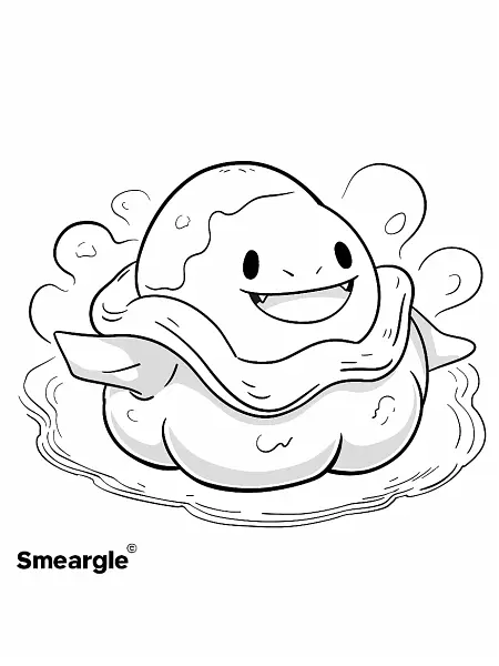 Playful Smeargle Pokemon Coloring Page - 2