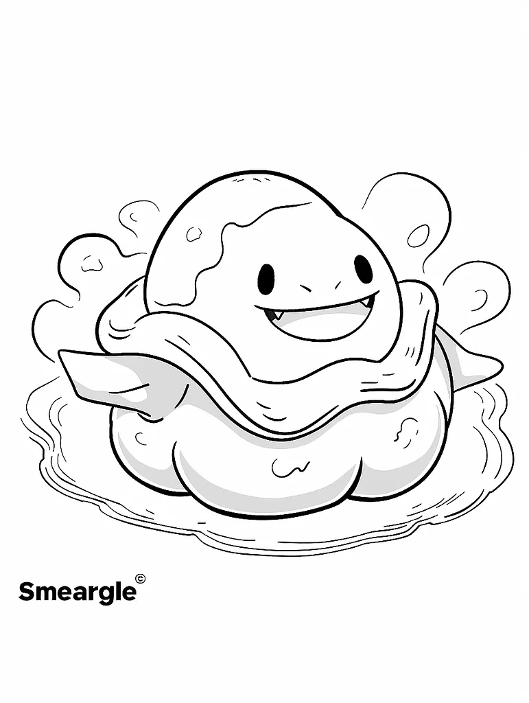 Playful Smeargle Pokemon Coloring Page 3