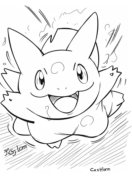 Cheerful Castform Pokemon Coloring Page - 3