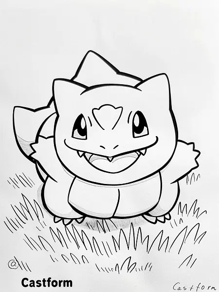 Cheerful Castform Pokemon Coloring Page - 2