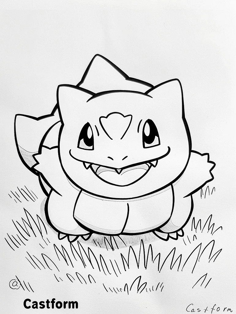 Cheerful Castform Pokemon Coloring Page 3