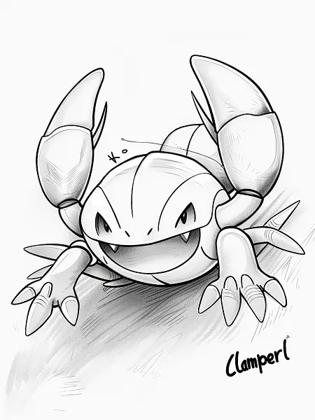 Joyful Clamperl Pokemon Coloring Page - 1