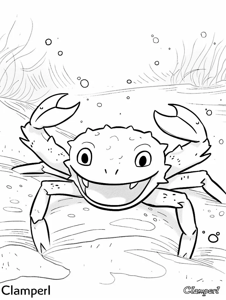 Joyful Clamperl Pokemon Coloring Page 3