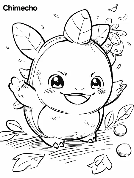 Joyful Chimecho Coloring Page - 2