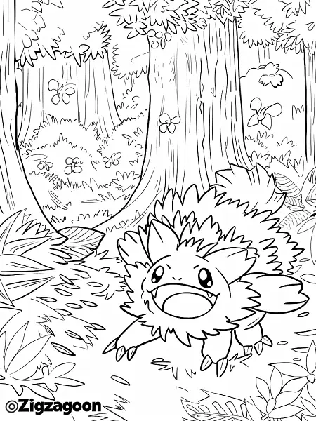 Playful Zigzagoon in a Lush Forest - 2