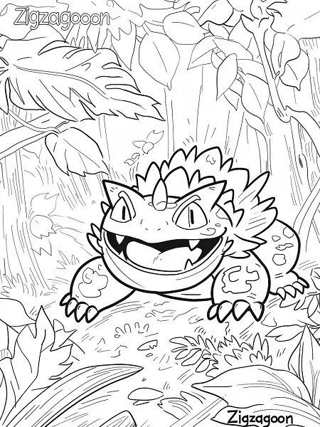 Playful Zigzagoon in a Lush Forest - 3