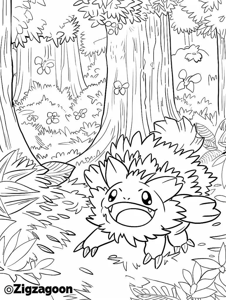 Playful Zigzagoon in a Lush Forest 3