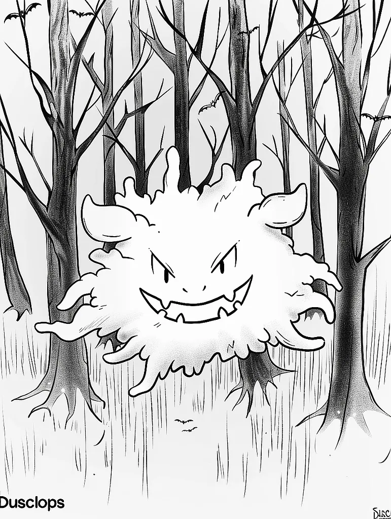 Mischievous Dusclops in a Haunted Forest 2