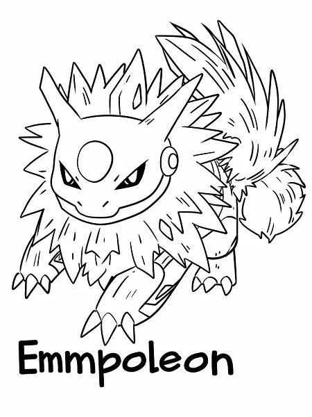 Determined Empoleon: A Charming Coloring Page - 3