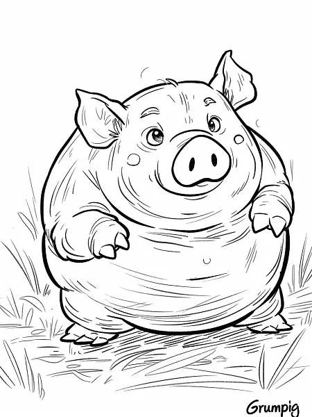 Playful Grumpig Coloring Page - 2