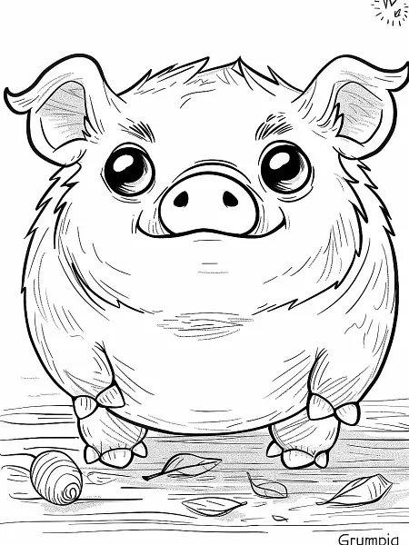 Playful Grumpig Coloring Page - 1