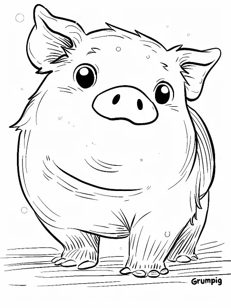 Playful Grumpig Coloring Page - 0