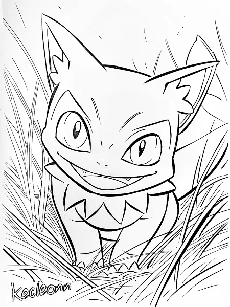 Mischievous Kecleon Pokemon Coloring Page - 1