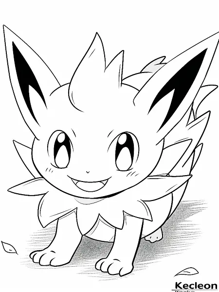 Mischievous Kecleon Pokemon Coloring Page - 0