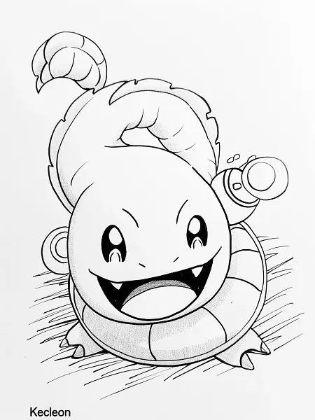 Mischievous Kecleon Pokemon Coloring Page - 3