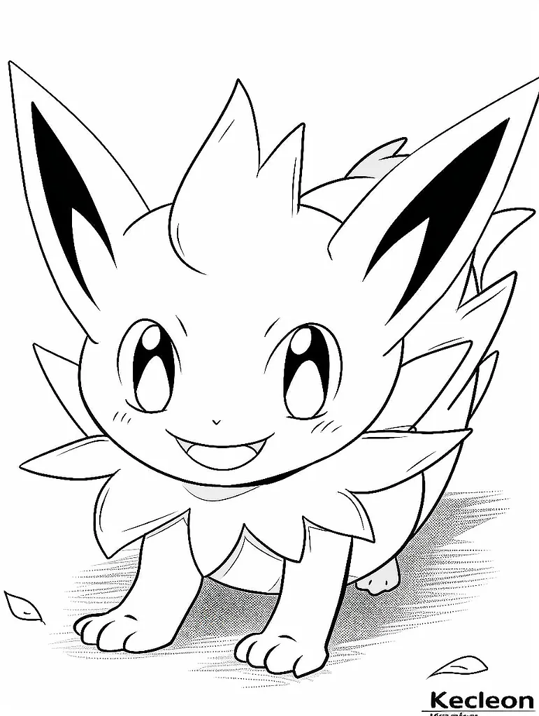 Mischievous Kecleon Pokemon Coloring Page