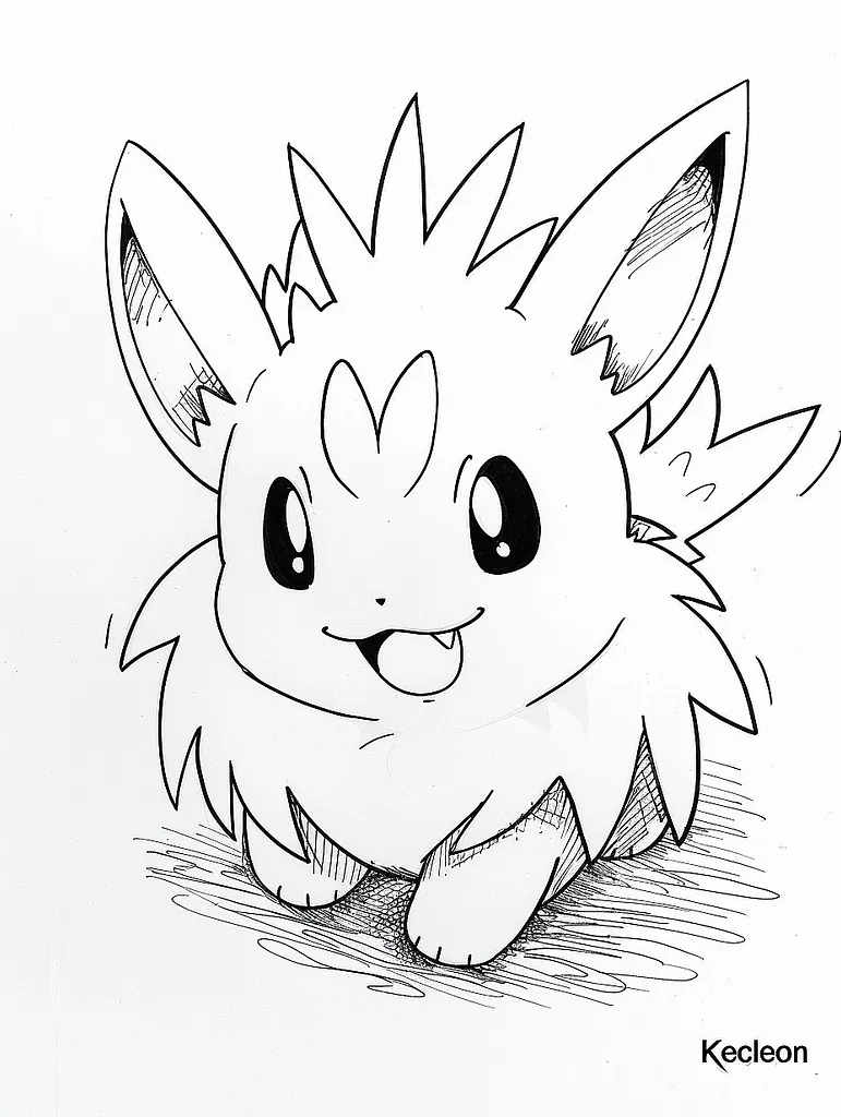 Mischievous Kecleon Pokemon Coloring Page 3