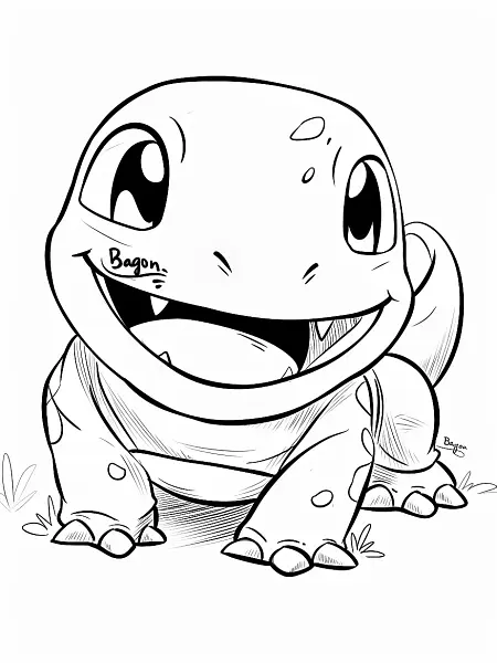 Playful Bagon Pokemon Coloring Page - 2