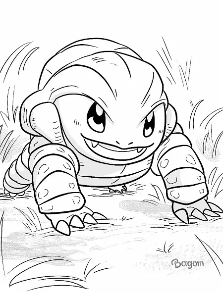 Playful Bagon Pokemon Coloring Page - 0