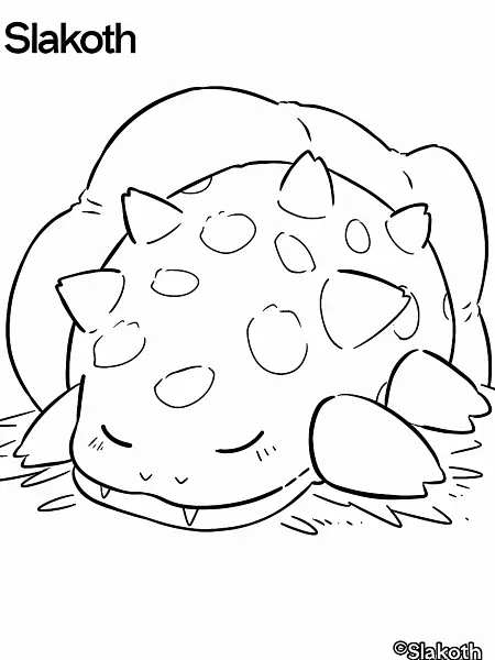 Sleepy Slakoth Pokemon Coloring Page - 2