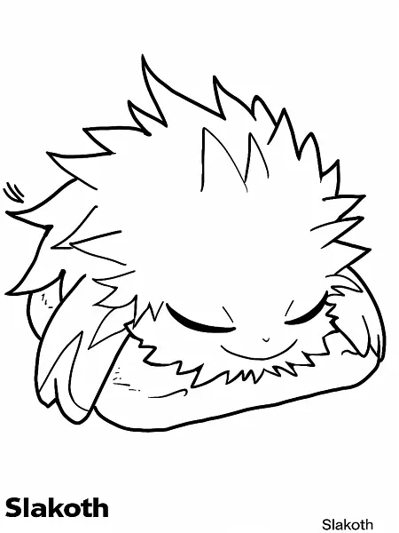 Sleepy Slakoth Pokemon Coloring Page - 1