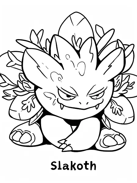 Sleepy Slakoth Pokemon Coloring Page - 3