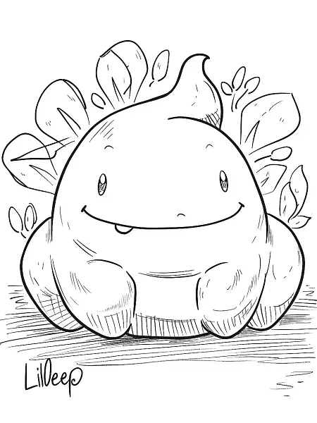 Cheerful Lileep Pokemon Coloring Page - 1