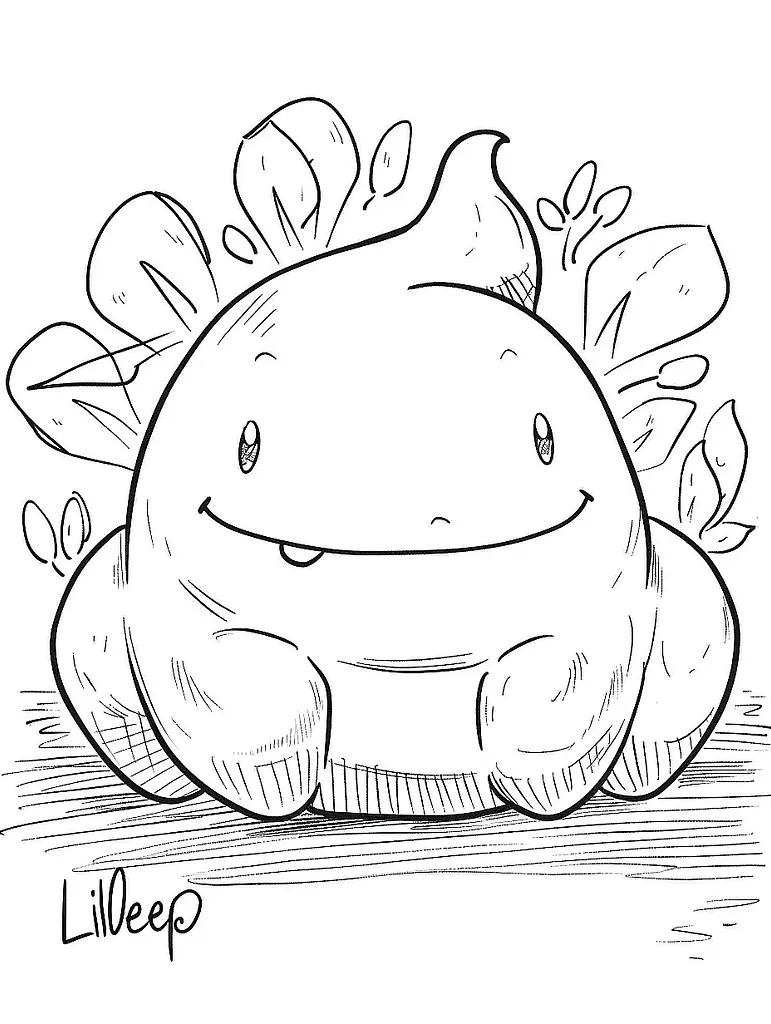 Cheerful Lileep Pokemon Coloring Page 2