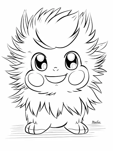 Playful Mienfoo Pokemon Coloring Page - 3