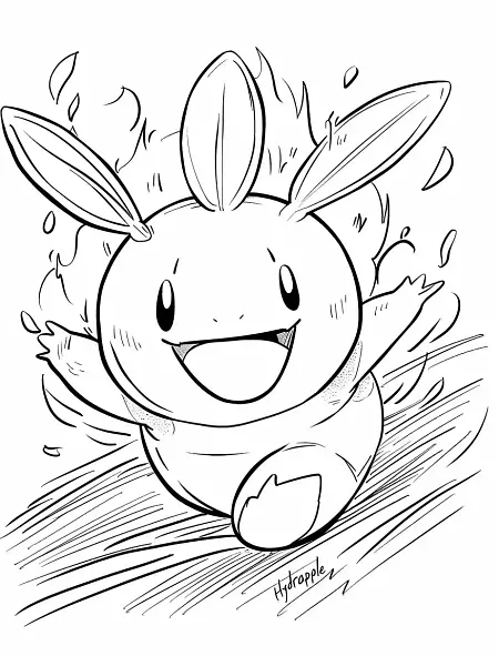 Joyful Hydrapple Pokemon Coloring Page - 3