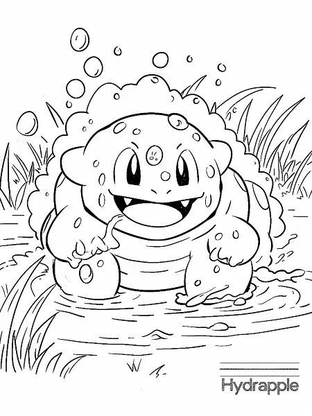 Joyful Hydrapple Pokemon Coloring Page - 0