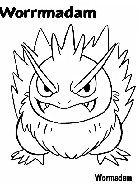 Fierce Wormadam Pokemon Coloring Page - 2