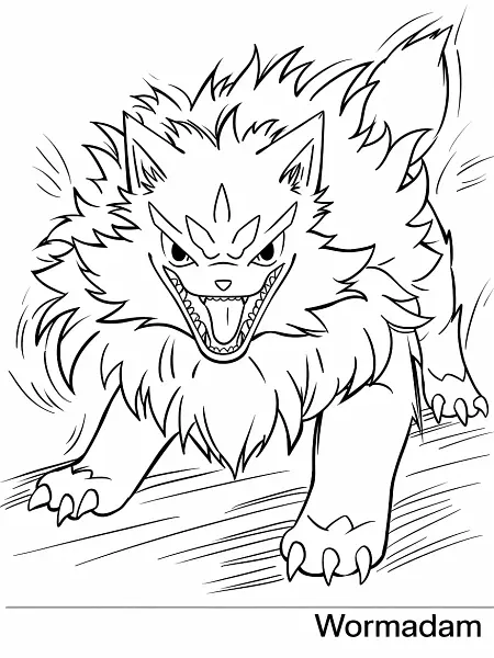 Fierce Wormadam Pokemon Coloring Page - 3