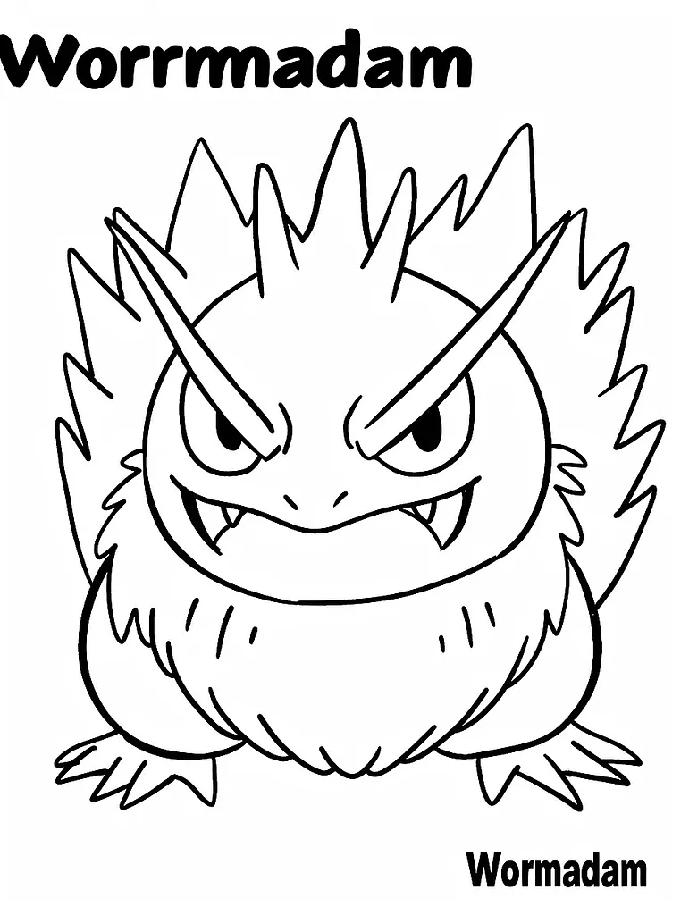 Fierce Wormadam Pokemon Coloring Page 3