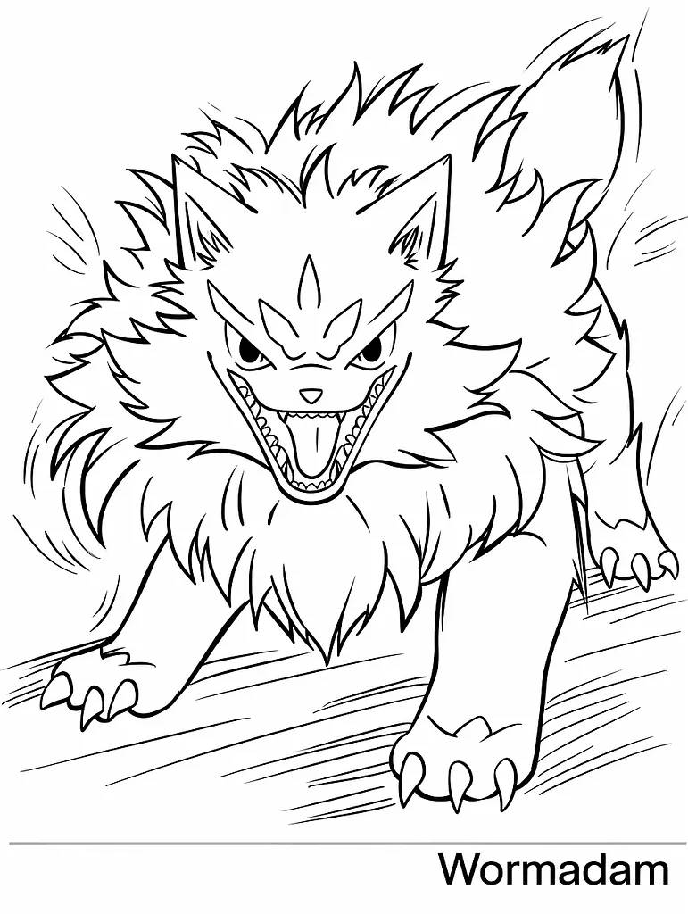 Fierce Wormadam Pokemon Coloring Page 4