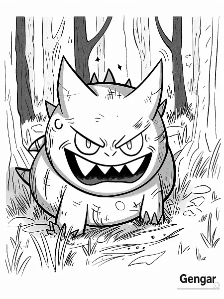 Mischievous Gengar in a Spooky Forest - 1