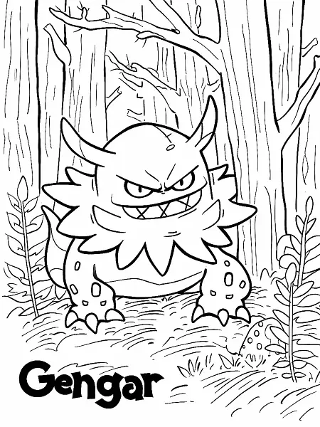 Mischievous Gengar in a Spooky Forest - 0