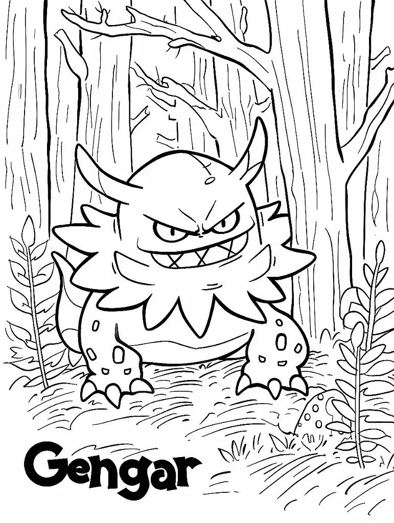 Mischievous Gengar in a Spooky Forest