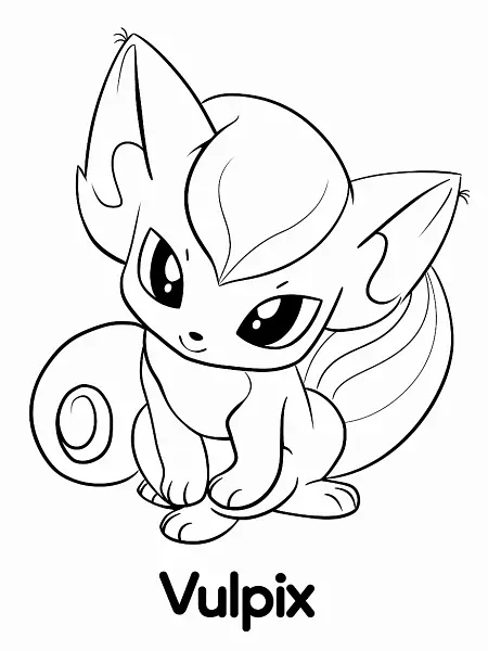 Playful Vulpix Coloring Page - 2