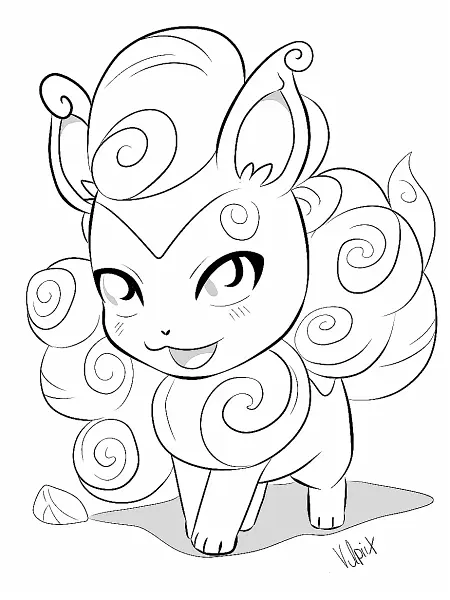 Playful Vulpix Coloring Page - 0